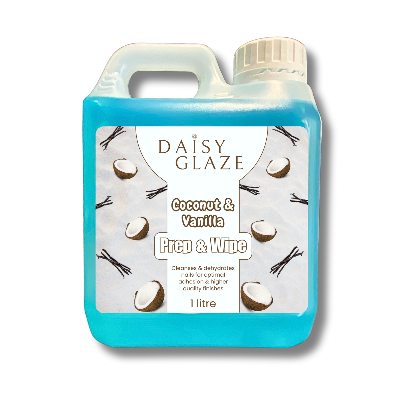 Daisy Glaze Coconut & Vanilla Prep & Wipe container on a white background