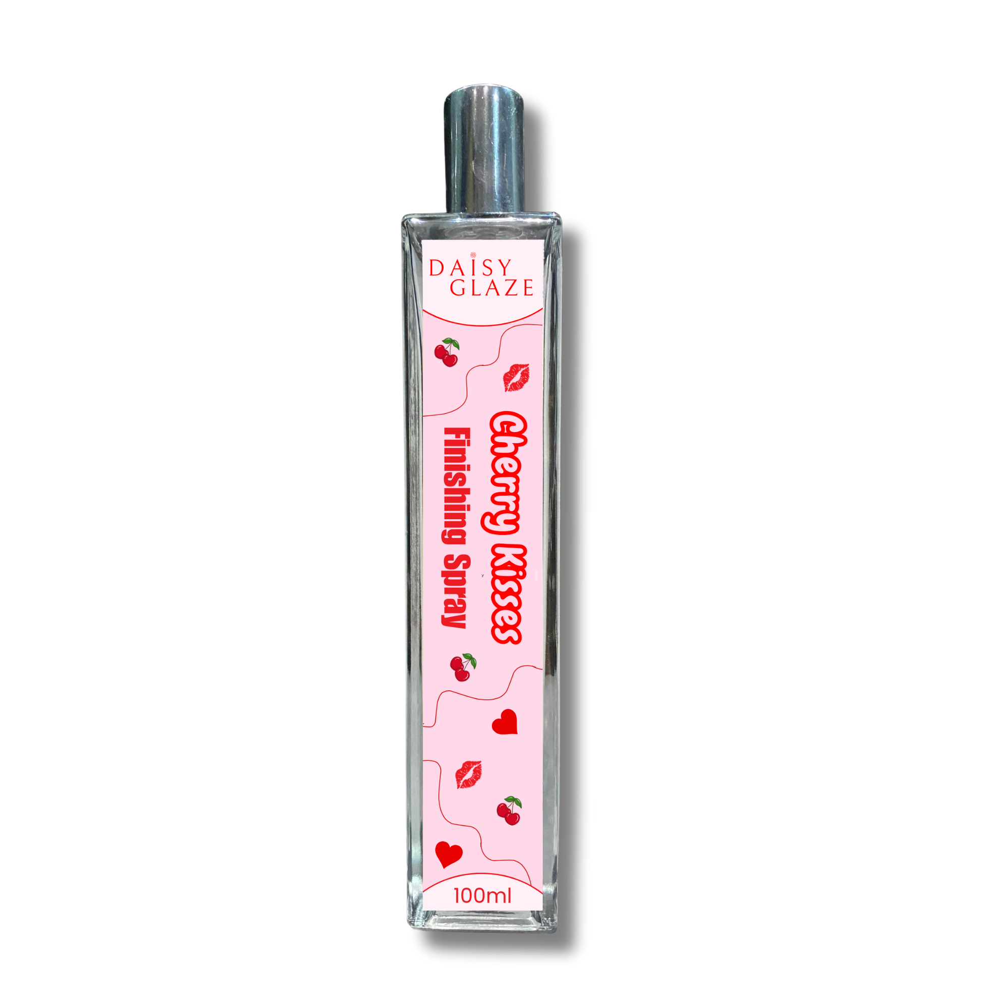 Cherry kisses finishing spray pink square glass bottle for after nail treatments