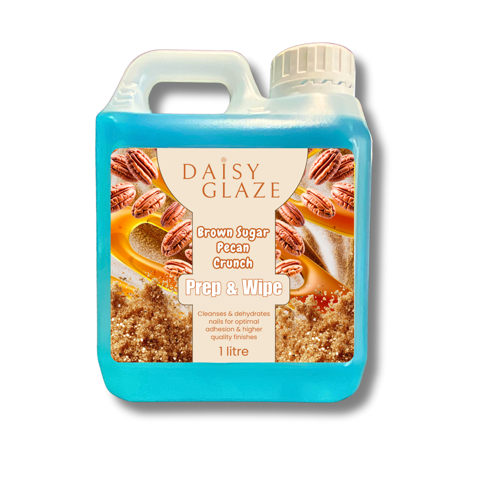DAISY GLAZE Brown Sugar Pecan Crunch Prep & Wipe container on a white background