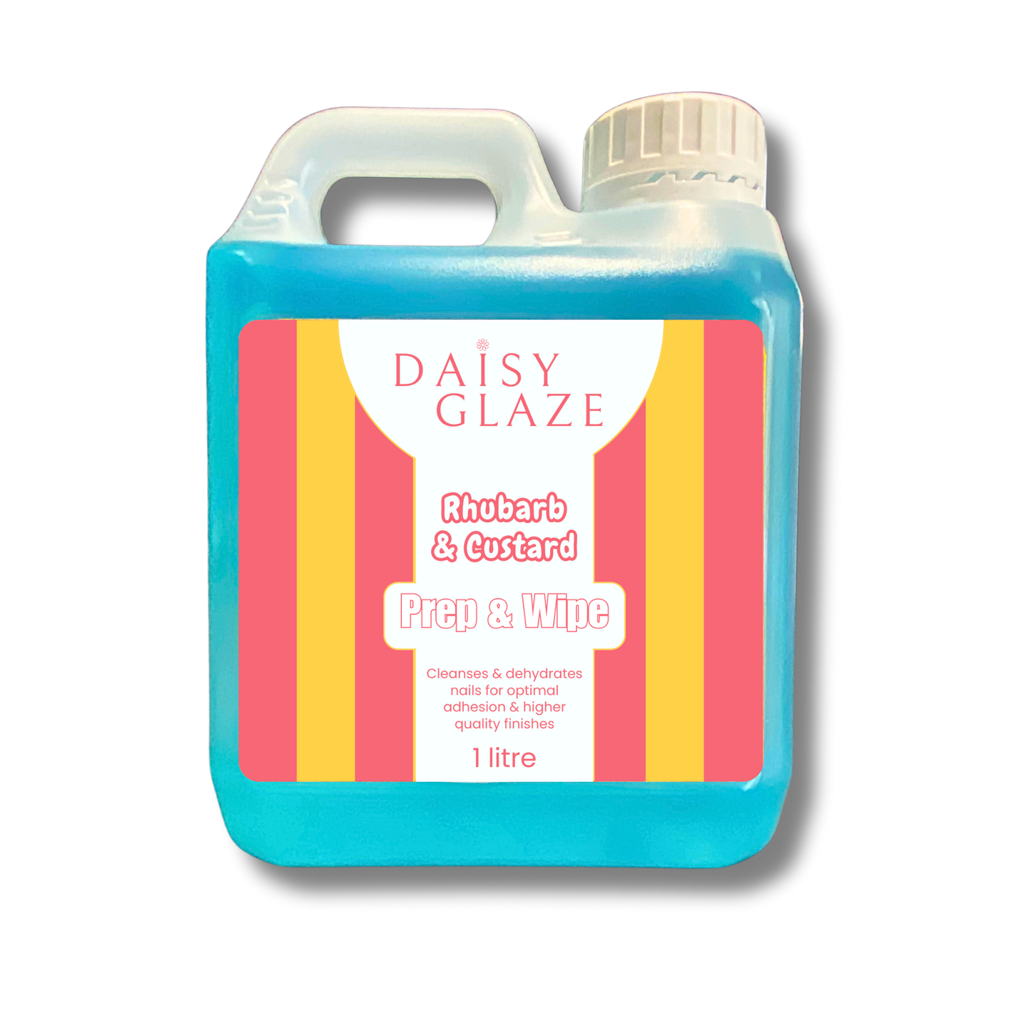 DAISY GLAZE Rhubarb & Custard Prep & Wipe container on a white background