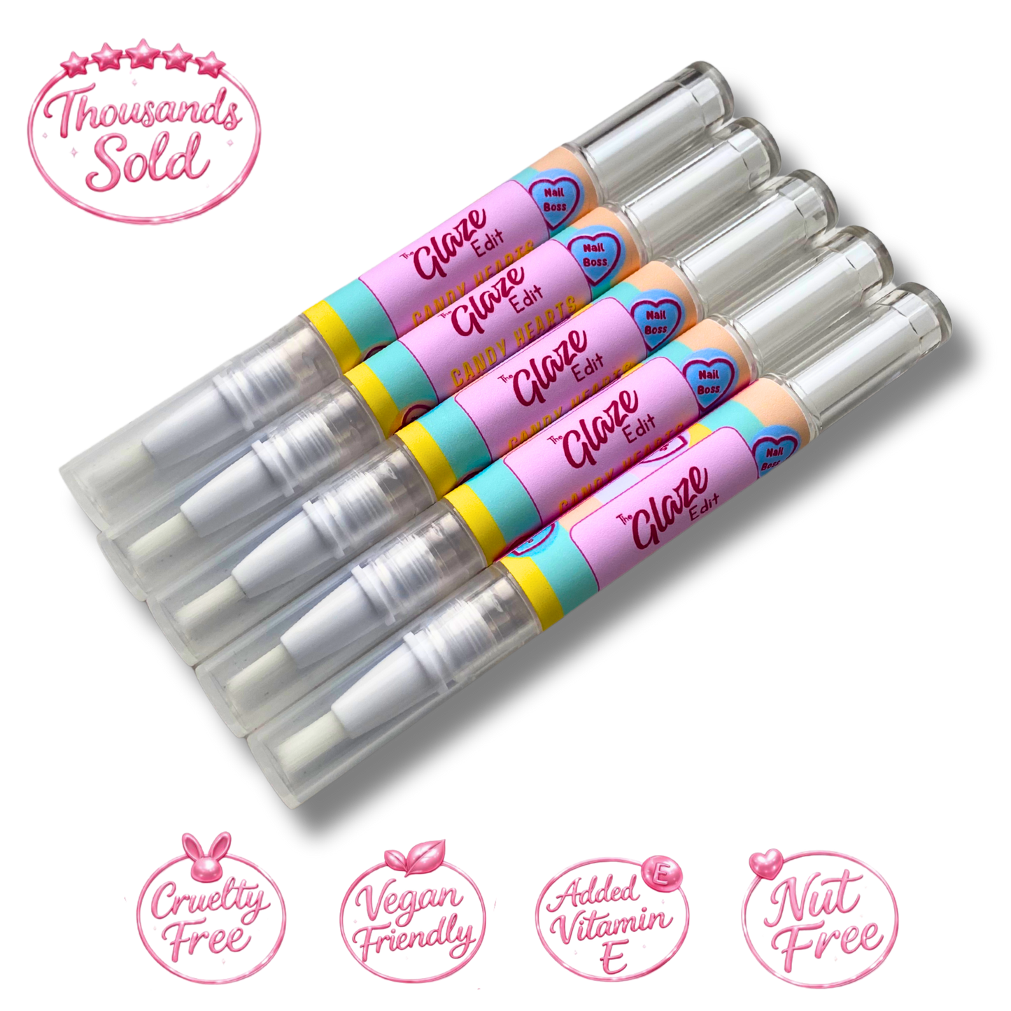 Candy Hearts Cuticle Oil - 5 Pack